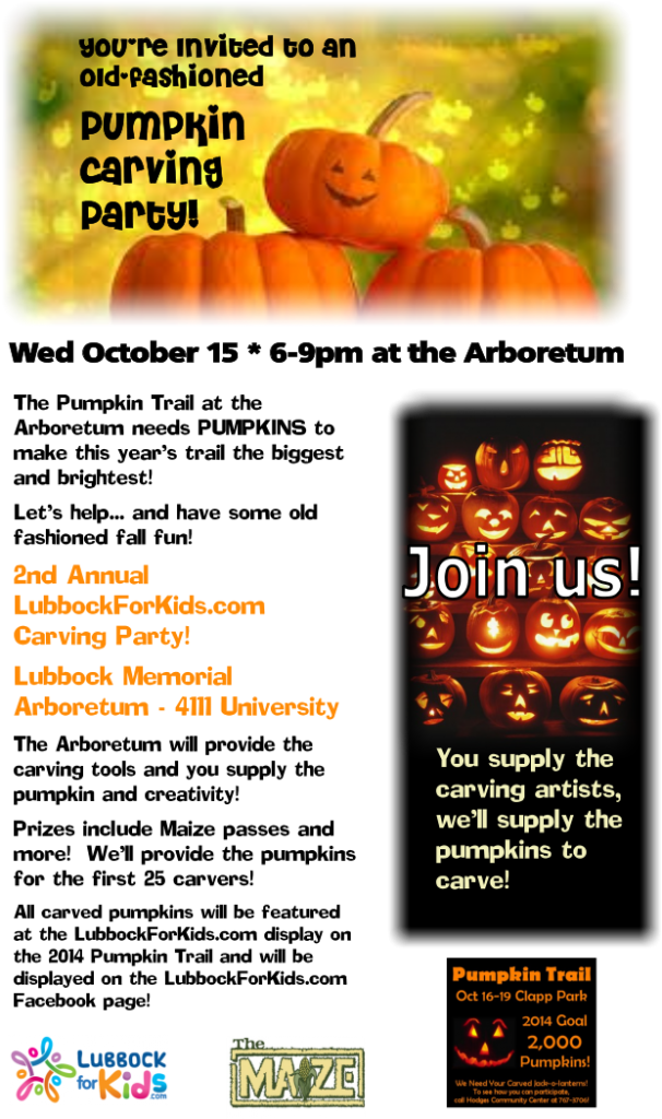 LubbockForKids Pumpkin Carving Party 2014