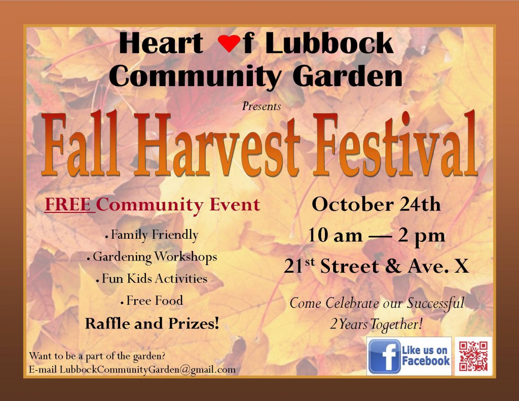 Heart of Lubbock Community Garden Fall Harvest Festival 2015